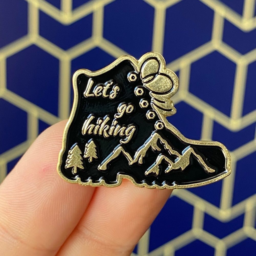 Let’s Go Hiking Boot Enamel Pin/ Brooch La…